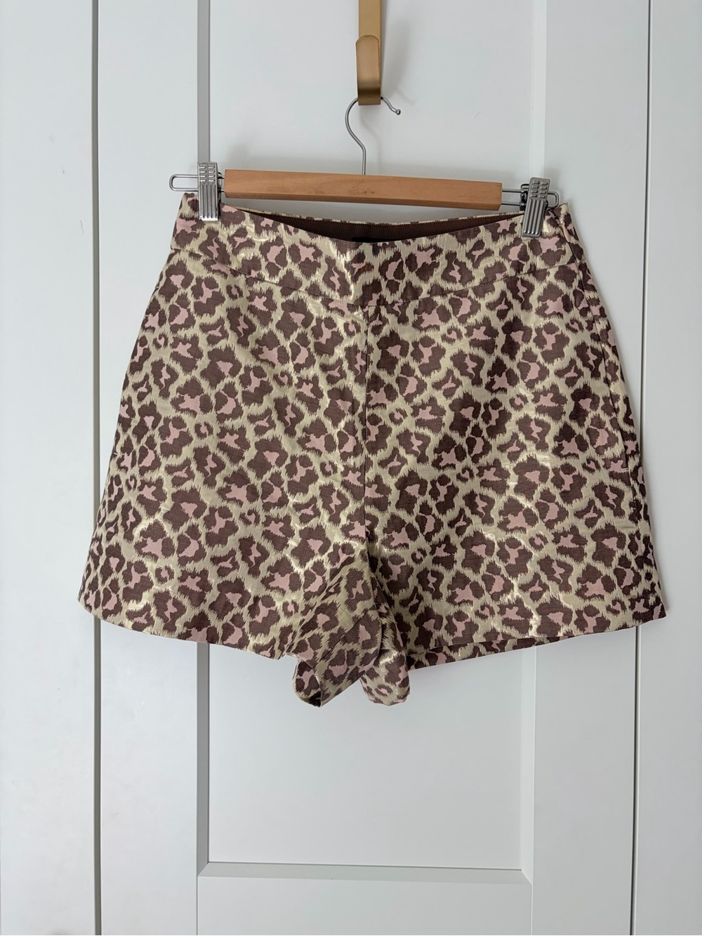 J. Crew Leopard Print High-Waist Shorts - Pink, Gold and Brown | 4